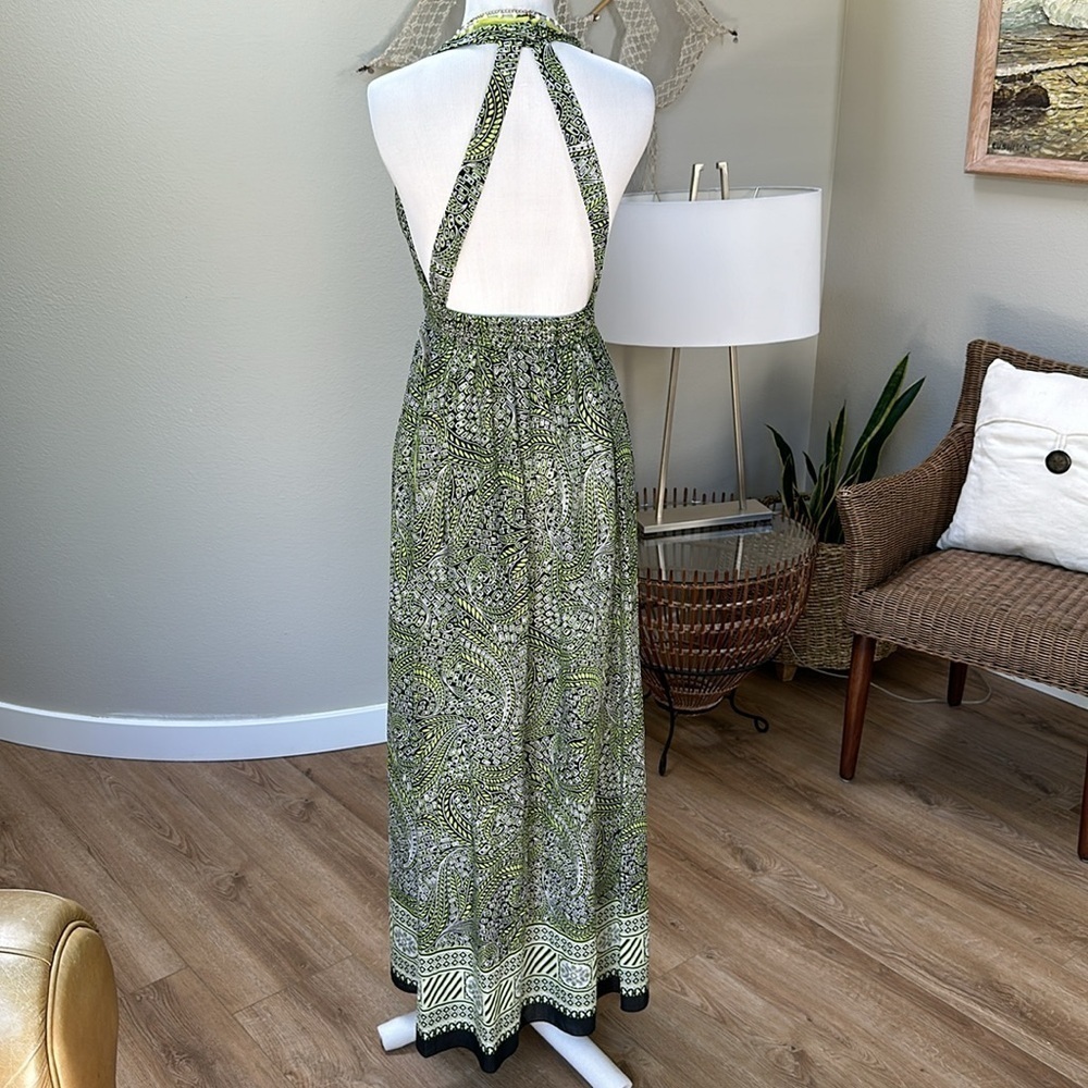 Burning torch brand halter long maxi dress SZ XS - Picture 3 of 15